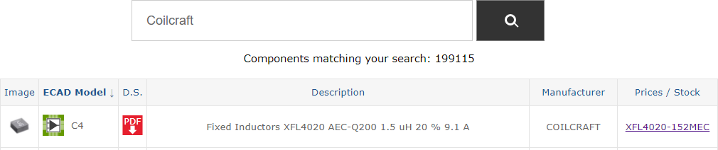 Search in Component Search Engine